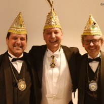 Trio 2017: Prins Frank Arts met adjudanten Paul Raedts en Hans Kerstjens